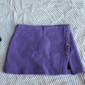 Zara purple mini skirt with gold buttons